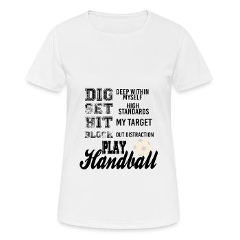 Handball - Frauen T-Shirt atmungsaktiv - Weiß - Vorne - AI Model Female 172 dark (172cm)
