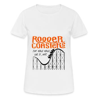 Achterbahn - Frauen T-Shirt atmungsaktiv - Weiß - Vorne - AI Model Female 172 dark (172cm)