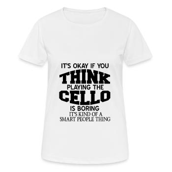 Cello - Frauen T-Shirt atmungsaktiv - Weiß - Vorne - AI Model Female 172 dark (172cm)