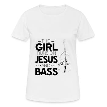 Contrebasse - T-shirt respirant Femme - blanc - Devant - AI Model Female 172 dark (172cm)