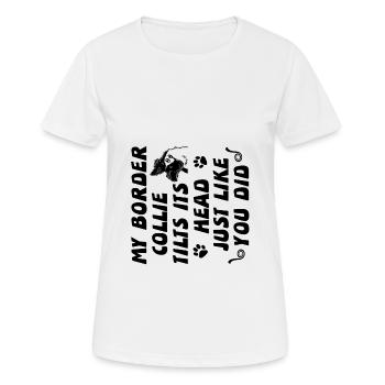 Border collie - T-shirt respirant Femme - blanc - Devant - AI Model Female 172 dark (172cm)