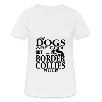 Border collie - T-shirt respirant Femme - blanc - Devant - AI Model Female 172 dark (172cm)