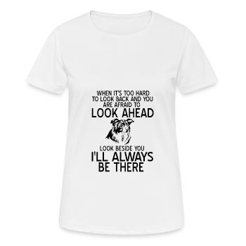 Border collie - T-shirt respirant Femme - blanc - Devant - AI Model Female 172 dark (172cm)