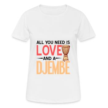 Djembe Schlaginstrument Trommel Musik Geschenk - Frauen T-Shirt atmungsaktiv - Weiß - Vorne - AI Model Female 172 dark (172cm)