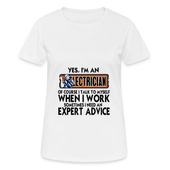 Elektriker - Frauen T-Shirt atmungsaktiv - Weiß - Vorne - AI Model Female 172 dark (172cm)
