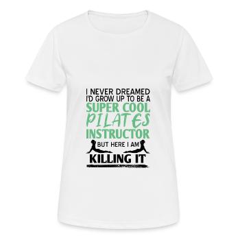 Pilates - Women's Breathable T-Shirt - white - Front - AI Model Female 172 dark (172cm)