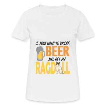 Ragdoll-Katze - Frauen T-Shirt atmungsaktiv - Weiß - Vorne - AI Model Female 172 dark (172cm)