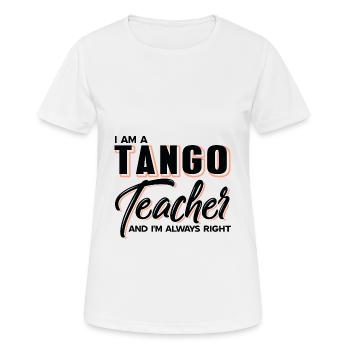Tango - Frauen T-Shirt atmungsaktiv - Weiß - Vorne - AI Model Female 172 dark (172cm)