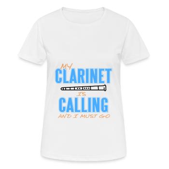 Klarinette - Frauen T-Shirt atmungsaktiv - Weiß - Vorne - AI Model Female 172 dark (172cm)