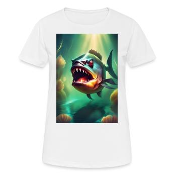 Abnorme Monsterfische - Frauen T-Shirt atmungsaktiv - Weiß - Vorne - AI Model Female 172 dark (172cm)