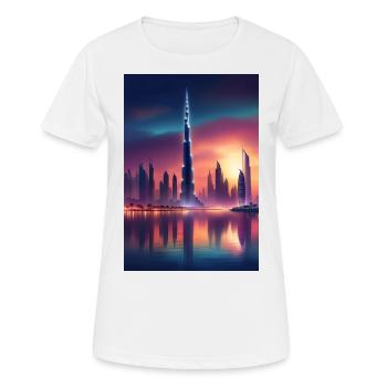 Sonnenuntergang in Dubai - Frauen T-Shirt atmungsaktiv - Weiß - Vorne - AI Model Female 172 dark (172cm)