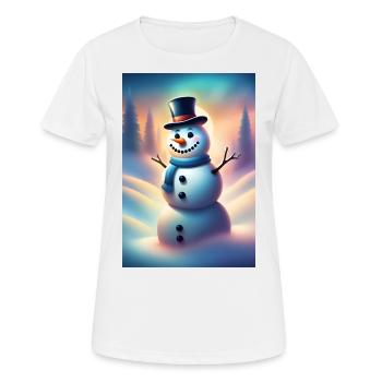 Bonhomme de neige hivernal heureux - T-shirt respirant Femme - blanc - Devant - AI Model Female 172 dark (172cm)