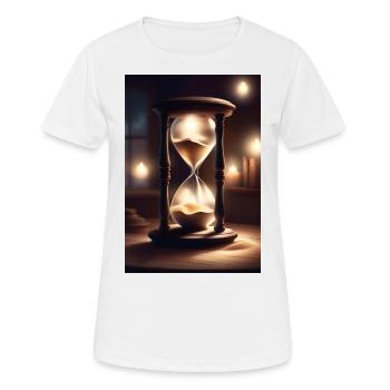 Eine alte Zeitmessmaschine, Sanduhr - Frauen T-Shirt atmungsaktiv - Weiß - Vorne - AI Model Female 172 dark (172cm)