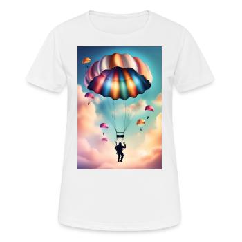 Bunter Fallschirm - Frauen T-Shirt atmungsaktiv - Weiß - Vorne - AI Model Female 172 dark (172cm)