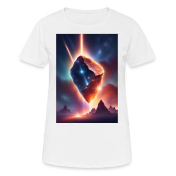 Fantastischer Meteor, der herunterfällt - Frauen T-Shirt atmungsaktiv - Weiß - Vorne - AI Model Female 172 dark (172cm)