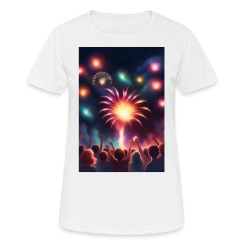 Atemberaubendes Feuerwerk - Frauen T-Shirt atmungsaktiv - Weiß - Vorne - AI Model Female 172 dark (172cm)