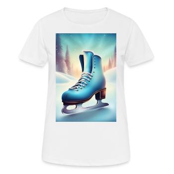 Passe-temps hivernal de patinage artistique - T-shirt respirant Femme - blanc - Devant - AI Model Female 172 dark (172cm)