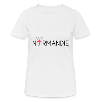 Normandie Regenschirm - Frauen T-Shirt atmungsaktiv - Weiß - Vorne - AI Model Female 172 dark (172cm)