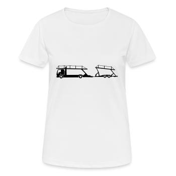 auto transporter for cars_b1 - Women's Breathable T-Shirt - white - Front - AI Model Female 172 dark (172cm)