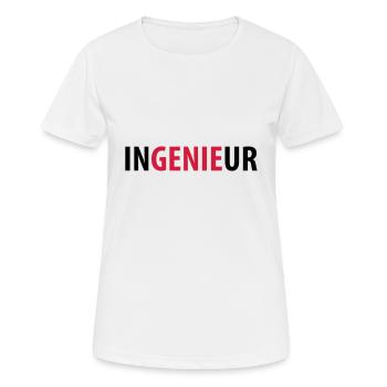 inGENIEur - Frauen T-Shirt atmungsaktiv - Weiß - Vorne - AI Model Female 172 dark (172cm)