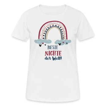 Beste Nichte Outfit Regenbogen Nichten Patenkinder - Frauen T-Shirt atmungsaktiv - Weiß - Vorne - AI Model Female 172 dark (172cm)