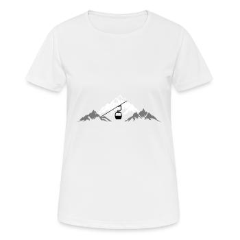BERGE WINTER GONDEL SKI - Frauen T-Shirt atmungsaktiv - Weiß - Vorne - AI Model Female 172 dark (172cm)