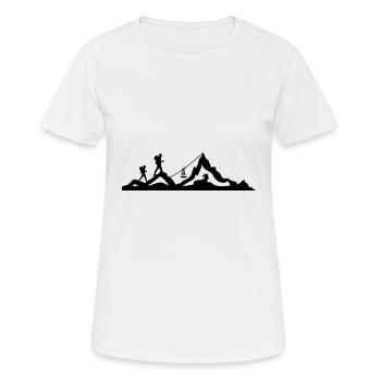 RANDONNEURS MONTAGNE TÉLÉPHÉRIQUE - T-shirt respirant Femme - blanc - Devant - AI Model Female 172 dark (172cm)