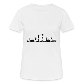 SYLT Nordsee Insel Skyline Stadt - Frauen T-Shirt atmungsaktiv - Weiß - Vorne - AI Model Female 172 dark (172cm)
