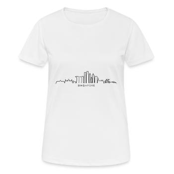 SINGAPOUR Asie Skyline Ville - T-shirt respirant Femme - blanc - Devant - AI Model Female 172 dark (172cm)