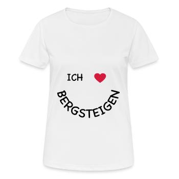 Bergsteigen - Frauen T-Shirt atmungsaktiv - Weiß - Vorne - AI Model Female 172 dark (172cm)