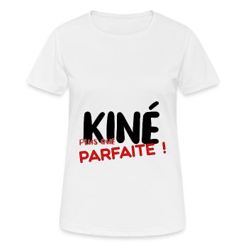 kiné plus que parfaite - idee cadeau kine - T-shirt respirant Femme - blanc - Devant - AI Model Female 172 dark (172cm)