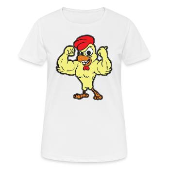 Poulet musclé - T-shirt respirant Femme - blanc - Devant - AI Model Female 172 dark (172cm)