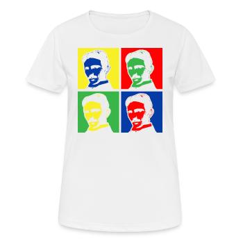 Pop Art Nikola Tesla - Women's Breathable T-Shirt - white - Front - AI Model Female 172 dark (172cm)