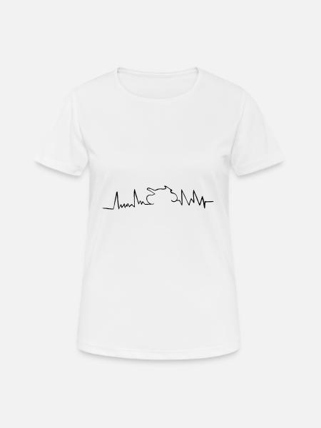 Motorcycle heartbeat line - Women's Breathable T-Shirt - white