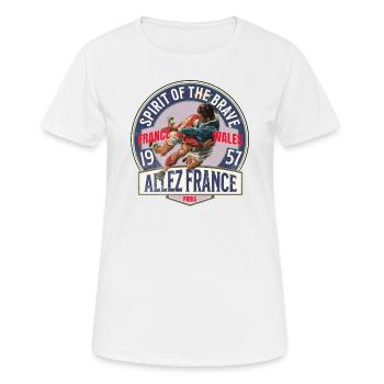 Rugby France Wales 1957 - Women's Breathable T-Shirt - white - Front - AI Model Female 172 dark (172cm)