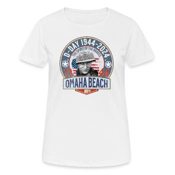 Omaha Beach D DAY 1944 2024 - T-shirt respirant Femme - blanc - Devant - AI Model Female 172 dark (172cm)