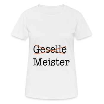 meister - Frauen T-Shirt atmungsaktiv - Weiß - Vorne - AI Model Female 172 dark (172cm)