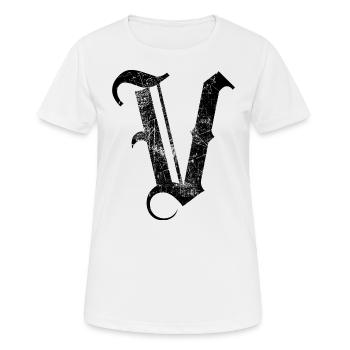 Tshirt alphabet initial V - Women's Breathable T-Shirt - white - Front - AI Model Female 172 dark (172cm)