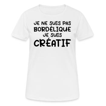 Humour Bordélique Créatif - T-shirt respirant Femme - blanc - Devant - AI Model Female 172 dark (172cm)