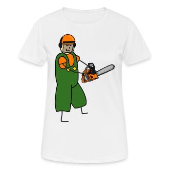 Tronçonneuse Tronçonneuse Scie bûcheron - T-shirt respirant Femme - blanc - Devant - AI Model Female 172 dark (172cm)