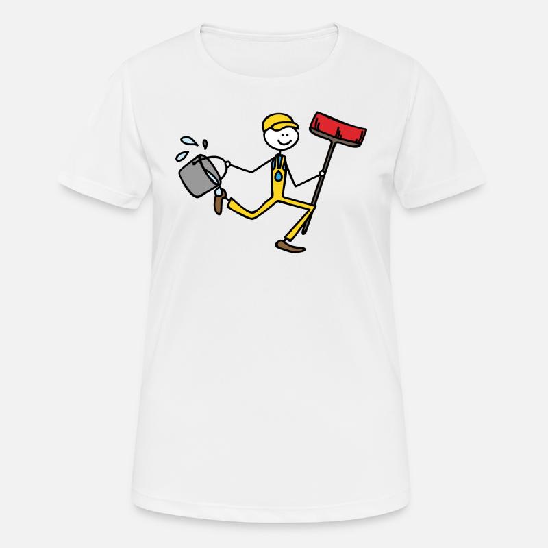 Cleaning man - Women's Breathable T-Shirt - white