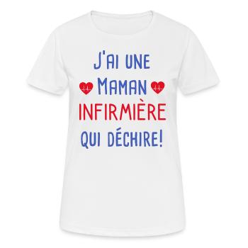 Infirmière qui déchire cadeau infirmière - T-shirt respirant Femme - blanc - Devant - AI Model Female 172 dark (172cm)