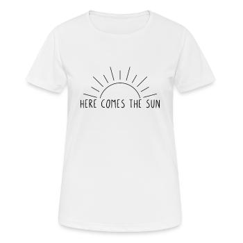 Voici le soleil - T-shirt respirant Femme - blanc - Devant - AI Model Female 172 dark (172cm)