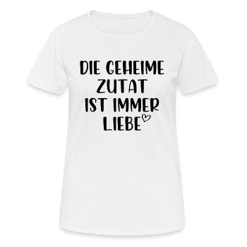 Die geheime Zutat ist immer Liebe - Frauen T-Shirt atmungsaktiv - Weiß - Vorne - AI Model Female 172 dark (172cm)