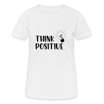 Pensez positif - T-shirt respirant Femme - blanc - Devant - AI Model Female 172 dark (172cm)