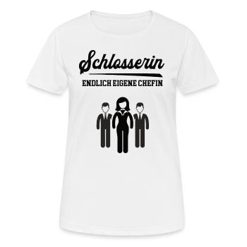Schlosserin Chefin Firma Betrieb Gründen Schlosser - Frauen T-Shirt atmungsaktiv - Weiß - Vorne - AI Model Female 172 dark (172cm)