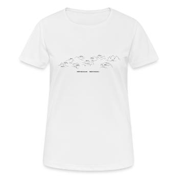 Alpentraversale (Königssee - Drei Zinnen) - Frauen T-Shirt atmungsaktiv - Weiß - Vorne - AI Model Female 172 dark (172cm)