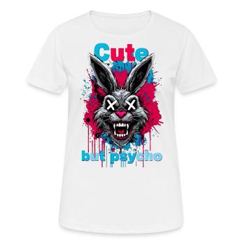 Lapin mignon mais psychique - T-shirt respirant Femme - blanc - Devant - AI Model Female 172 dark (172cm)