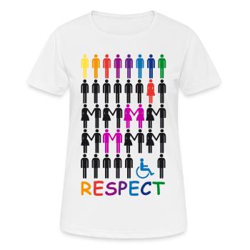 Respect / respect - aime tous les gens - T-shirt respirant Femme - blanc - Devant - AI Model Female 172 dark (172cm)
