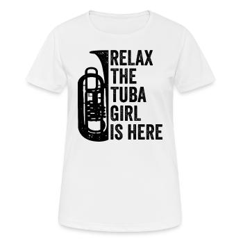 Tuba Mädchen Tubist Blasmusik - Frauen T-Shirt atmungsaktiv - Weiß - Vorne - AI Model Female 172 dark (172cm)